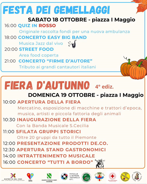 Festa dei Gemellaggi e Fiera d’Autunno