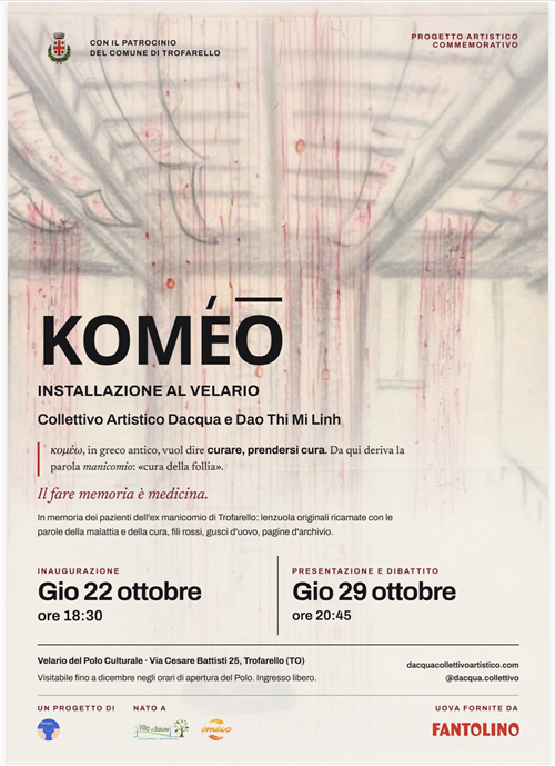 Installazione al velario KOMÉO Collettivo Artistico Dacqua e Dao Thi Mi Linh