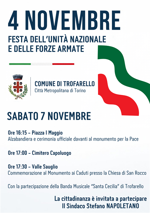 4 Novembre Festa dellUnità Nazionale e delle Forze Armate