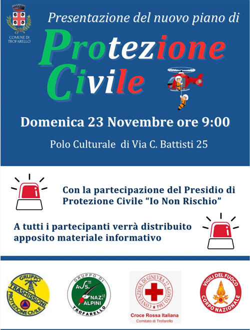Presentazione del nuovo piano di Protezione Civile